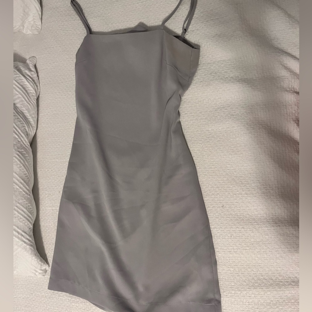 silver/grey mini dress